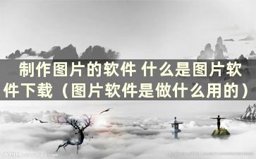 制作图片的软件 什么是图片软件下载（图片软件是做什么用的）